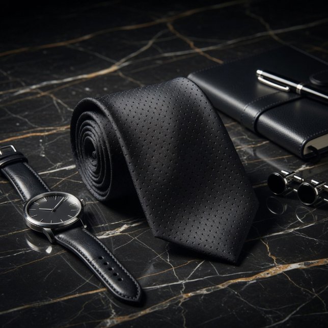 Corbata Lunares Sutiles Negros  (Subido por el creador)
