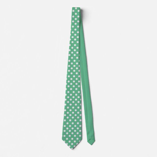 Corbata Lunares verde menta (Anverso)