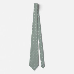 Corbata Lunares Verde Menta y Gris Suave Patrón de Lunares