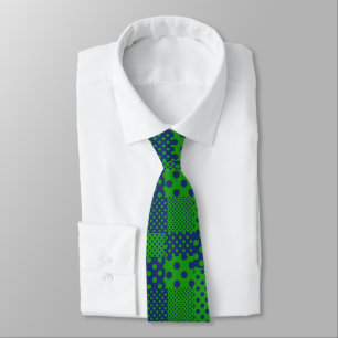 Corbata Lunares verdes y azules en parches 