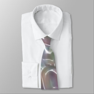 Corbata Lustre abstracto iridiscente enrrollado del blanco