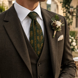 Corbata Luxury Esmeralda Hoja de Roble
