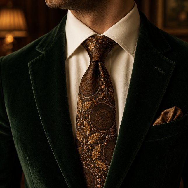 Corbata Luxury Marrón Oro Hoja de Roble Dinero Antiguo (Subido por el creador)