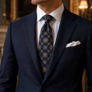 Corbata Luxury Medallión Imperial de Marina Medianoche