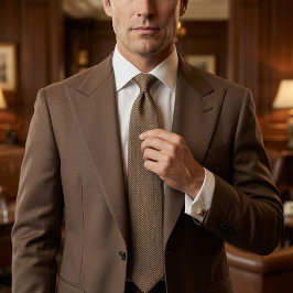 Corbata Luxury Mocha Espiga de Pescado | Old Money Country