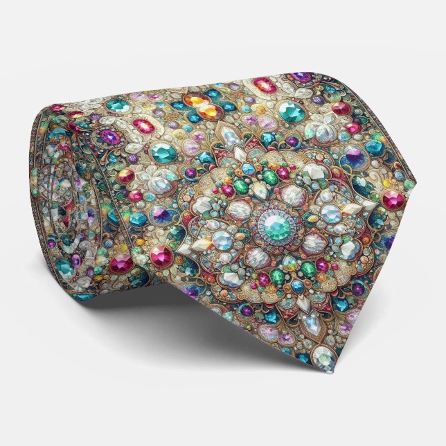 Corbata Luxury Persian Designer Style | Faux Silk Neck Tie (Enrollado)
