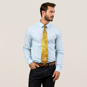 Corbata Luxury Your Monogram Gold Glitter Modern