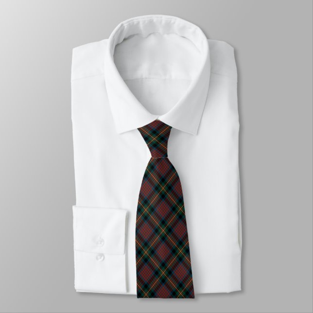 Corbata MacLennan Clan Tartan Marina Blue and Red Plaid (Atado)
