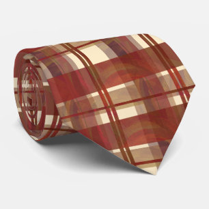 Corbata Madrás Plaid Cae Rojo