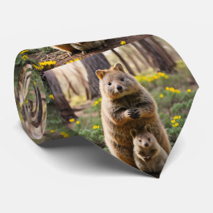 Corbata Madre Y Bebé Quokka, Ate De Cuello