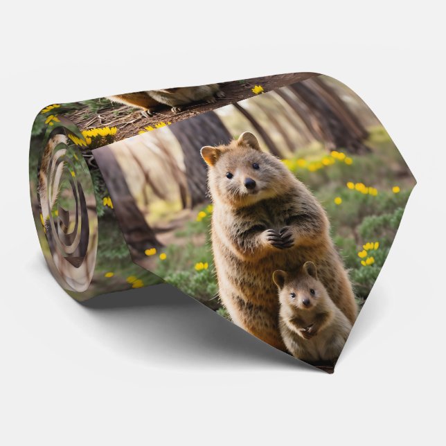 Corbata Madre Y Bebé Quokka, Ate De Cuello (Enrollado)