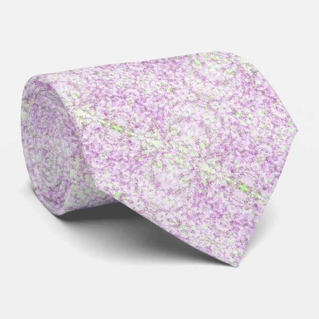 Corbata Magenta And Pistachio Green Splatter Abstract Art (Enrollado)