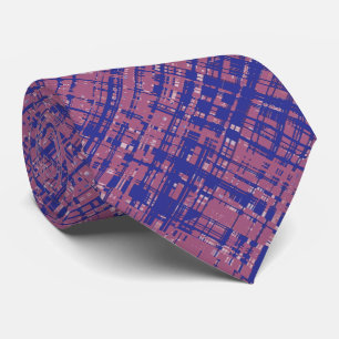Corbata Magenta pálida y patrón único azul