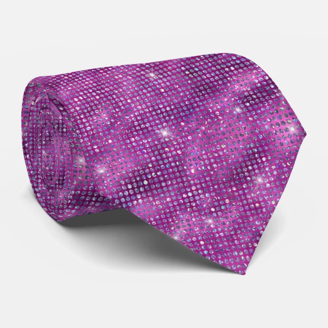 Corbata Magenta Purpurina Tie (Enrollado)