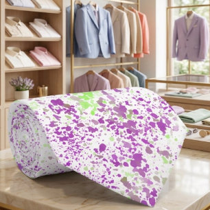 Corbata Magenta y salpicaduras de verde pistacho Arte abst