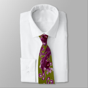 Corbata MAGIC BERRIES Fantasía Amarillo Morado Floral Swir