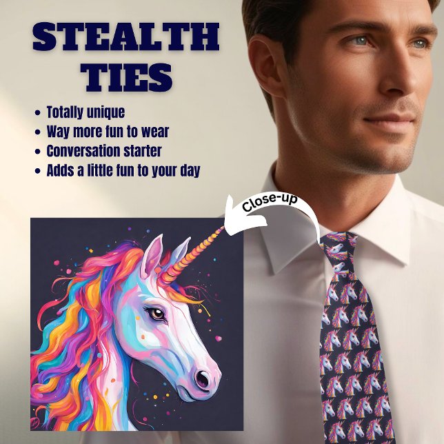 Corbata Magnífica marina unicornio azul y puntito rosado (Subido por el creador)