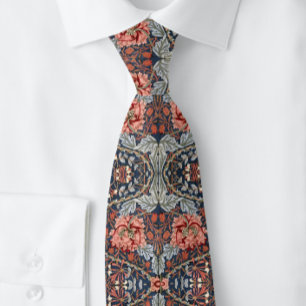Corbata Magnífico William*Morris Naranja Gris Thistle