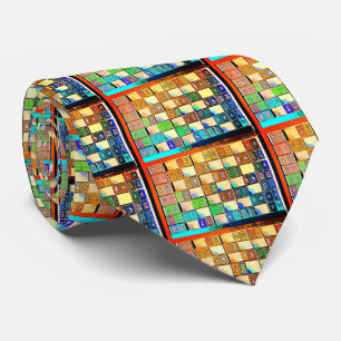 Corbata Mah Jongg Pequeños Mosaicos Necktie