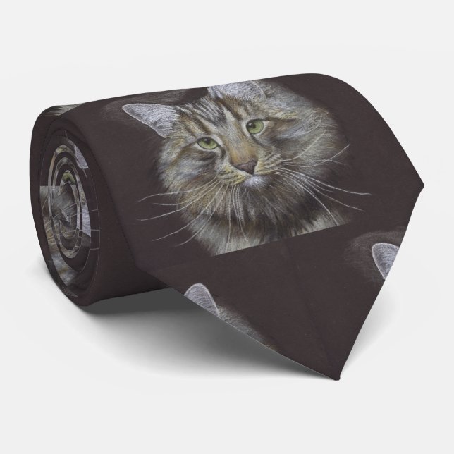 Corbata Maine Coon Cat Neck Tie (Enrollado)