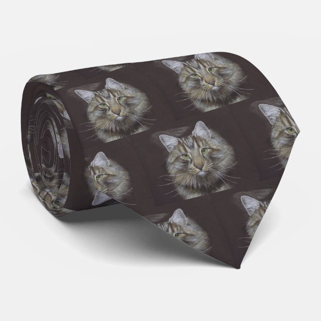 Corbata Maine Coon Cat Neck Tie (Enrollado)
