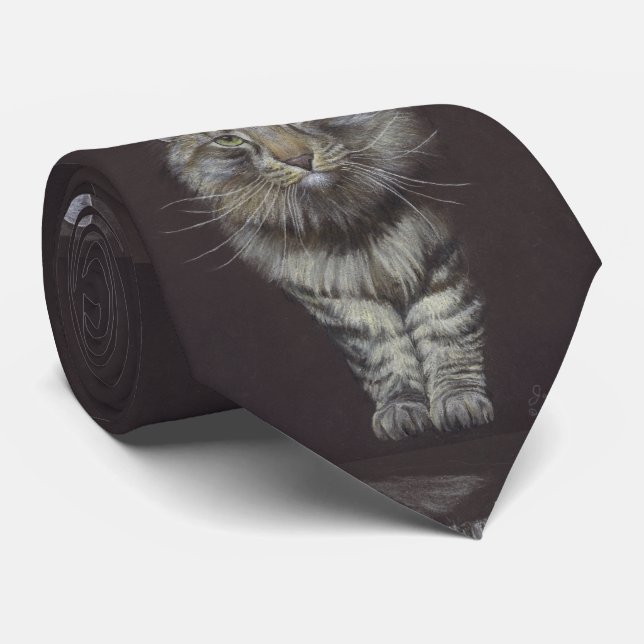 Corbata Maine Coon Cat Neck Tie (Enrollado)