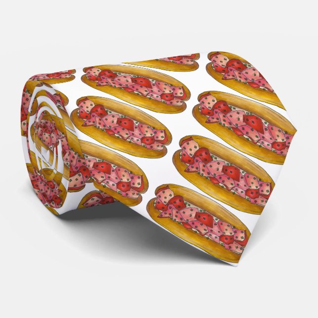 Corbata Maine Lobster Roll Rolls Sandwich Foodie Tie (Enrollado)