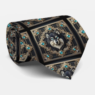 Corbata Majestuoso Lobo   Moda Masculina para Homb