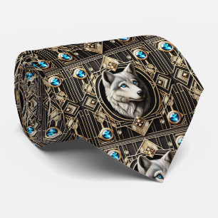 Corbata Majestuoso Lobo Moda Masculina para Homb