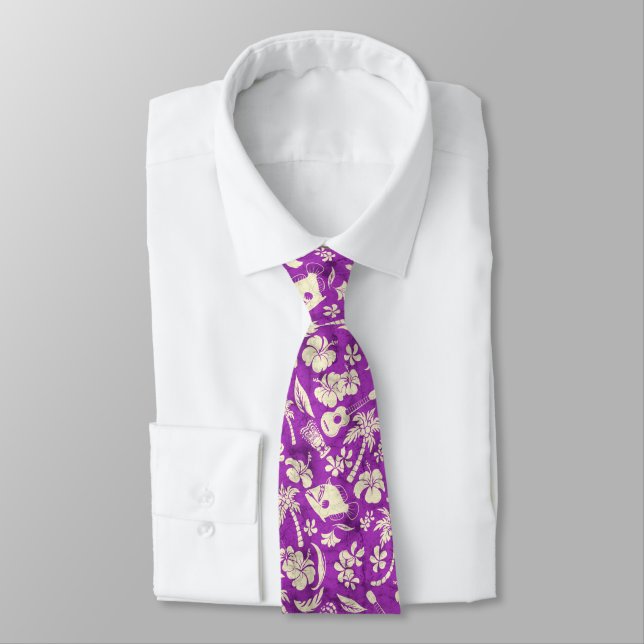 Corbata Makapuu Beach Hawaiian Tropical Tiki Batik (Atado)