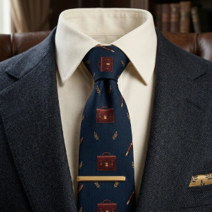 Corbata Maletín de cuero Old Money Pluma estilográfica Azu