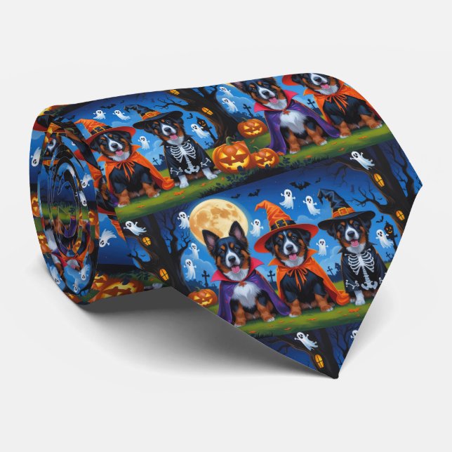 Corbata Malinois belga Topkin Halloween Funny (Enrollado)