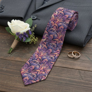 Corbata Malva Taupe Rosa Violeta Púrpura Estampado de Pais