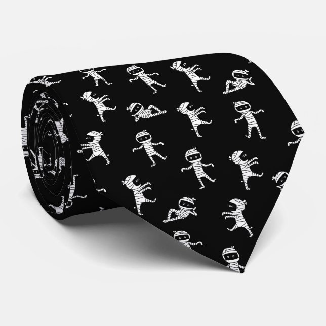 Corbata Mamá linda en blanco y negro patrón continuo (Enrollado)