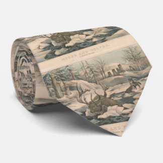 Corbata Manada de lobos del vintage que caza un