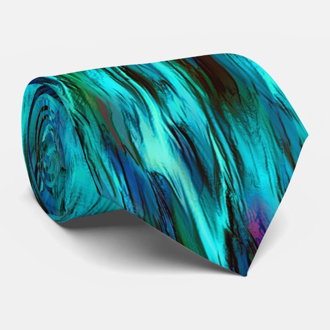 Corbata Mancha llamativa de azul a cian, y manchas rojas (Enrollado)