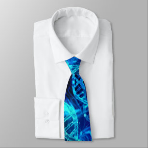 Corbata Manchas azules de ADN en azul