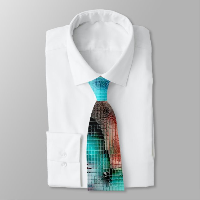 Corbata Manchas de estilo cráter con efecto de mosaico cua (Atado)