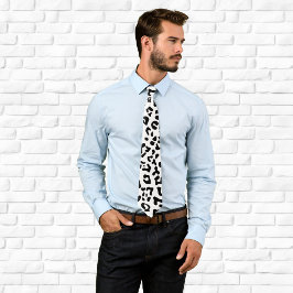 Corbata Manchas de leopardo en blanco y negro