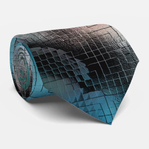 Corbata Manchas rusticas de cian oscuro en efecto mosaico