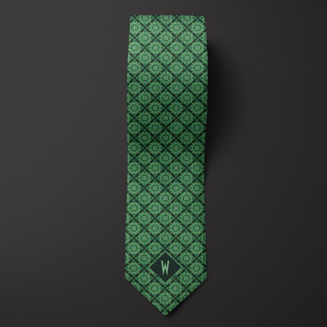 Corbata Mándala Botánico Verde (Subido por el creador)