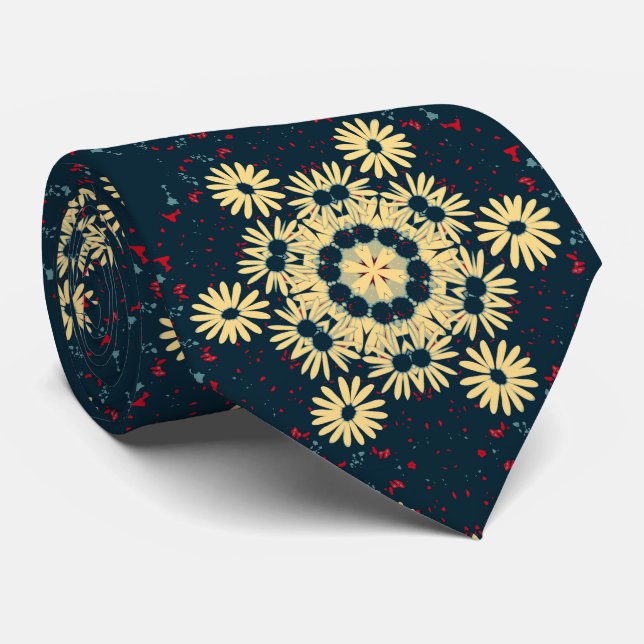 Corbata Mandala de Sueños de Margarita (Enrollado)