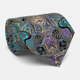Corbata Mandala floral púrpura del cordón de la turquesa