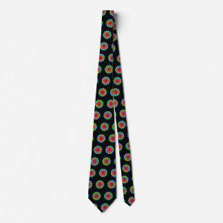 Corbata Mandala geométrica - sobre negro