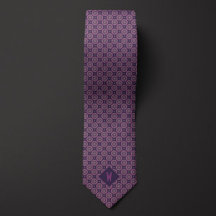 Corbata Mandala Morada de Dos Tonos