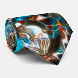 Corbata Mandala que parece un cráter de colores brillantes