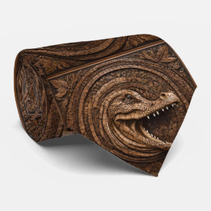 Corbata Mandíbulas aterradoras: impresión en madera de coc