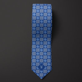 Corbata Mandrila de Monograma Azul Cielo