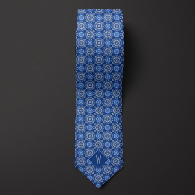 Corbata Mandrila de Monograma Azul Cielo (Subido por el creador)