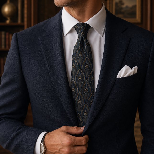 Corbata Manhattan Deco Jacquard de Lujo (Subido por el creador)